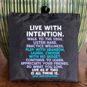 Quotable Live with Intention Reusable Grocery Tote